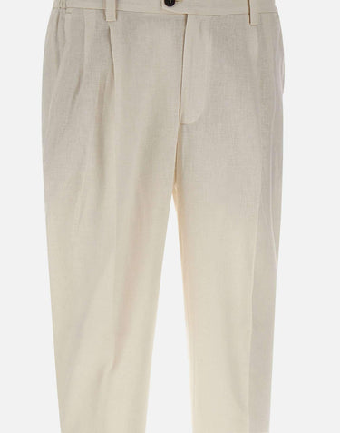 Pantaloni in misto lino e cotone DVR57CLI1002 0106 DEVORE 