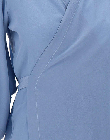 Blusa incrociata in crêpe di seta 191568 516 KANGRA 