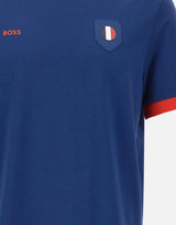 T-shirt in cotone elasticizzato con bandiera 50562134 419 BOSS 
