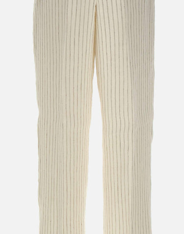 Pantalone in lino gessato 2616131082600 001 MAX MARA STUDIO 