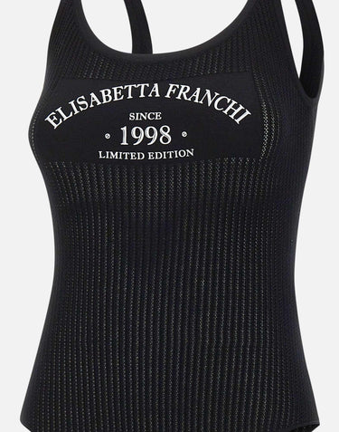Body in maglia con logo stampato BK81Q61E2 110 ELISABETTA FRANCHI 