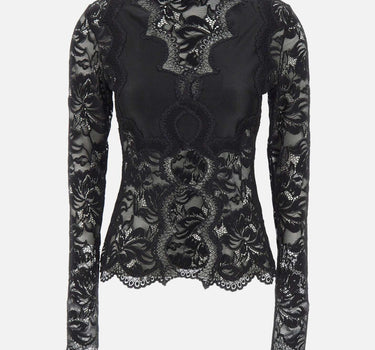 Top in pizzo a maniche lunghe cut-out 26PJT0173PA0170 P001 RABANNE 