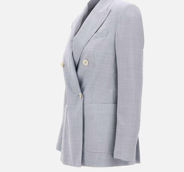 Blazer doppiopetto in misto lana e seta M85GIAJ03 TES0M046130 ELEVENTY 