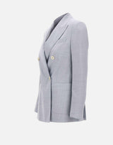 Blazer doppiopetto in misto lana e seta M85GIAJ03 TES0M046130 ELEVENTY 