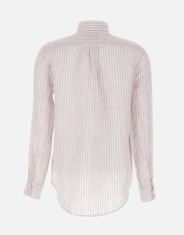 Camicia over in lino a righe 211A96158 011 POLO RALPH LAUREN 