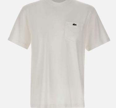 T-shirt in cotone con taschino TH2827 001 LACOSTE 