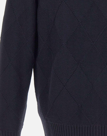 Cardigan in lana con texture a rombi 411304 041 KANGRA 