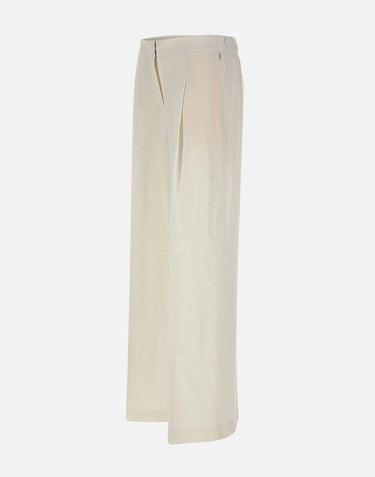 Pantaloni relaxed fit in misto lino 50557443 100 BOSS 