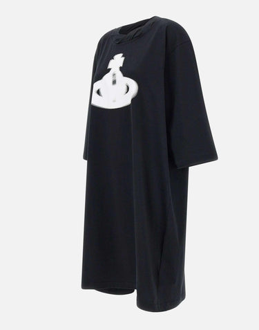 Abito "Halftone orb" in jersey di cotone organico 1G01000U J001MA401 VIVIENNE WESTWOOD 