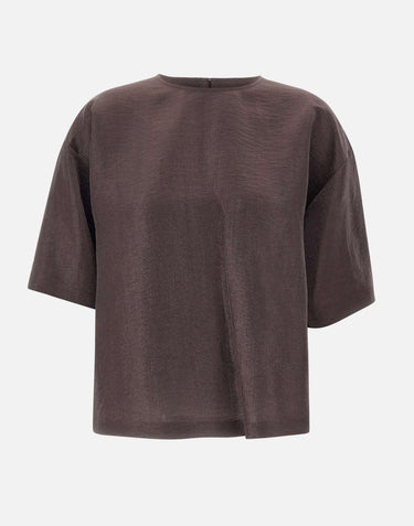 Blusa in misto lino laminata 50560291 207 BOSS 