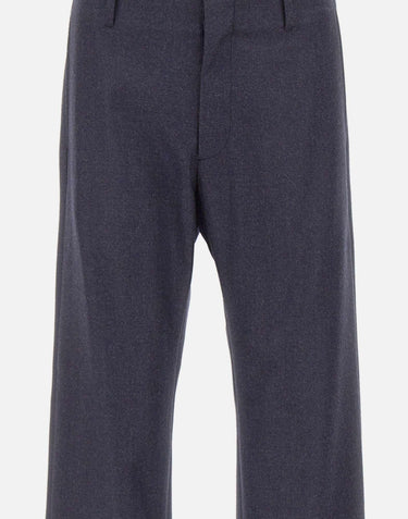 Pantaloni in lana con orli sfrangiati SH0KA0075 M35466524M MM6 MAISON MARGIELA 