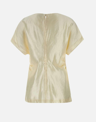 "Pero blouse" in organza di seta e lino PERO IVORY LOULOU DE SAISON 