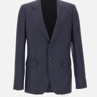 Blazer in lana con orli sfrangiati SH0BN0027 M35466524M MM6 MAISON MARGIELA 