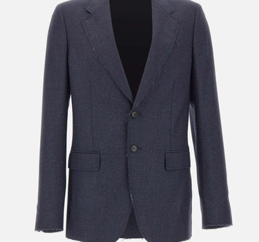 Blazer in lana con orli sfrangiati SH0BN0027 M35466524M MM6 MAISON MARGIELA 
