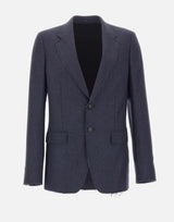 Blazer in lana con orli sfrangiati SH0BN0027 M35466524M MM6 MAISON MARGIELA 