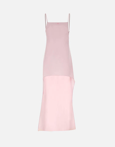 Abito lungo in crêpe con schiena scoperta 126CRO805PL0159 LTPINK COURREGES 