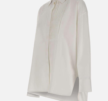 Camicia over in cotone con dettaglio plissé GWP02599 P00232310359 GOLDEN GOOSE 