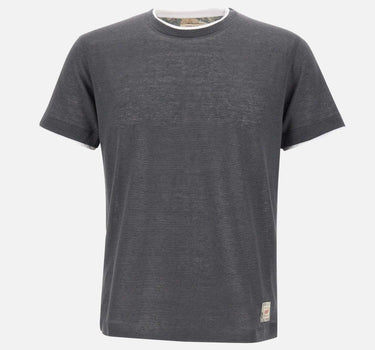 T-shirt "Lin" in lino e cotone LINVR0323 PIOMBO BOB 