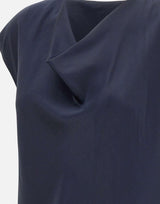 Camicetta in seta con scollo a cappuccio V796112595 403CBL VINCE. 