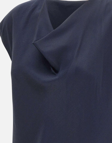 Camicetta in seta con scollo a cappuccio V796112595 403CBL VINCE. 
