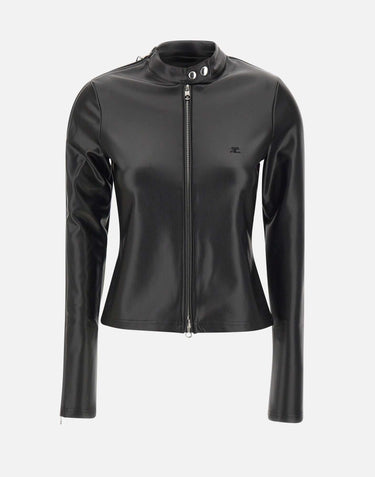"Zipped Biker Top" 325CTO436PU0049 BLACK COURREGES 