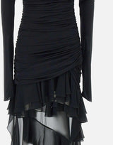 "Mini dress in jersey with chiffon train" 2A623A N0990 BLUMARINE 