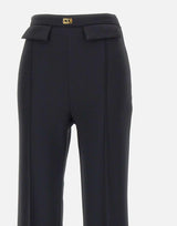 Pantaloni in crêpe con placca logo PA07851E2 110 ELISABETTA FRANCHI 