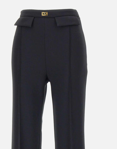 Pantaloni in crêpe con placca logo PA07851E2 110 ELISABETTA FRANCHI 