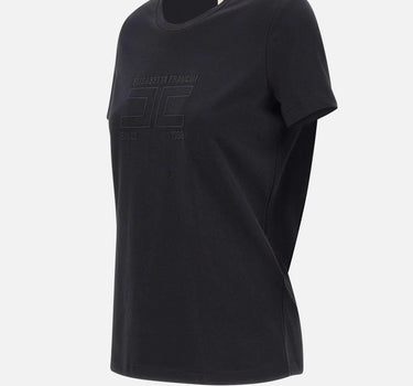T-shirt in jersey con logo ricamato MA71G61E2 110 ELISABETTA FRANCHI 