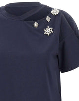 T-shirt con ricami gioiello CA6160JS088 P9583 LIU-JO 