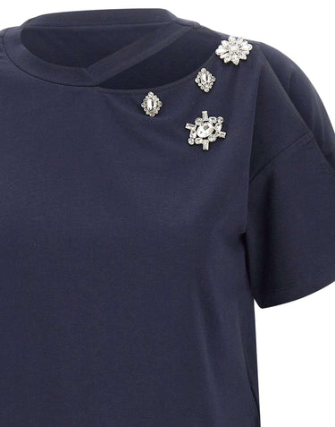 T-shirt con ricami gioiello CA6160JS088 P9583 LIU-JO 