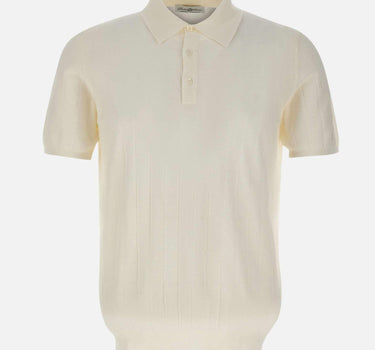 Polo in cotone a maxi coste DC115217 BIANCO DELLA CIANA CASHMERE 