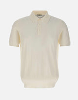 Polo in cotone a maxi coste DC115217 BIANCO DELLA CIANA CASHMERE 