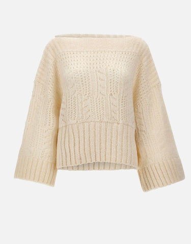 Maglione lana e alpaca W08150280 24WHITE MAURIZIO MYKONOS 