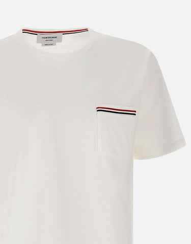 "SS Rwb Pocket Tee" MJS010A 01454100 THOM BROWNE 