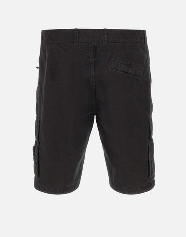 Shorts in tela di cotone biologico spazzolato effetto "old" L100019S00WA V0129 STONE ISLAND 