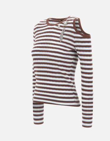 Maglia in misto cotone con cut-out CA6065MS52G C3975 LIU-JO 