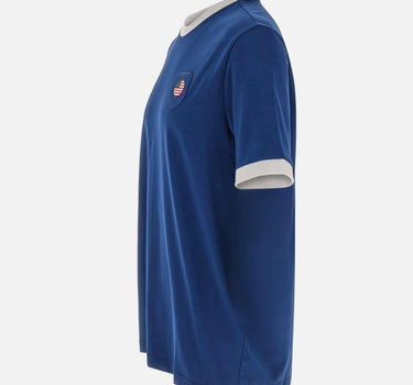 T-shirt in cotone elasticizzato con bandiera 50562134 421 BOSS 