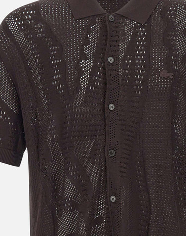 Camicia in maglia di pizzo con coccodrillo AH0796 3LA LACOSTE 