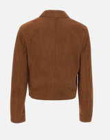 Giacca boxy in pelle scamosciata CA6379P0382 81242 LIU-JO 