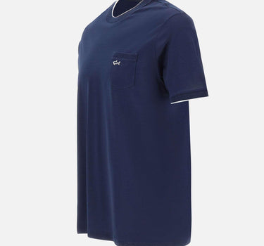 T-shirt in cotone con taschino 25411007 013 PAUL&SHARK 
