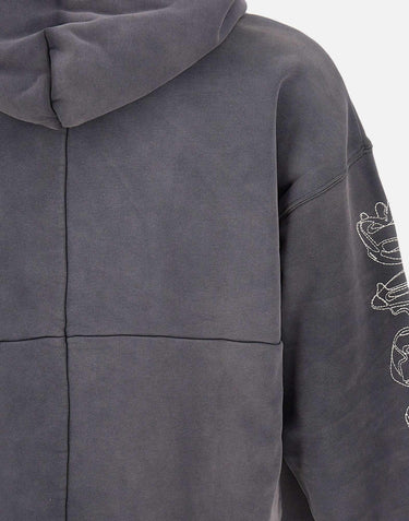 Felpa "HWT Gothic Outline Hoodie" M4104 HFBG425BLACK PURPLE BRAND 