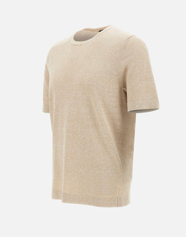 T-shirt in lino e cotone 57140 18637109 GRAN SASSO 