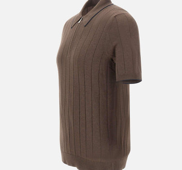 Polo in seta con zip 43128 23510184 GRAN SASSO 