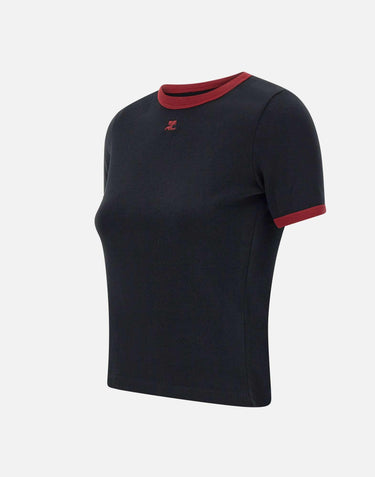 T-shirt "Signature Contrast" in cotone 125JTS017JS0203 B087 COURREGES 