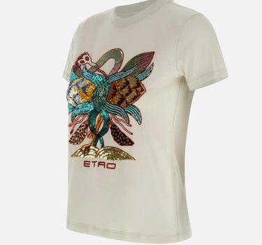 T-shirt in cotone con ricamo WRMA0006 AR416S9820 ETRO 