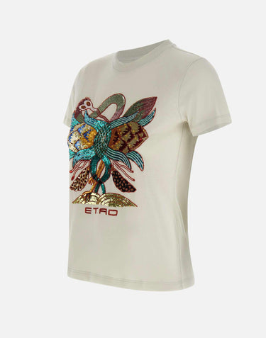 T-shirt in cotone con ricamo WRMA0006 AR416S9820 ETRO 