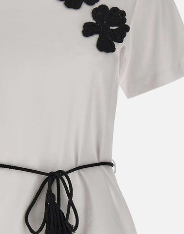 T-shirt ricamata con cintura SP1DK004 1019 KAOS 