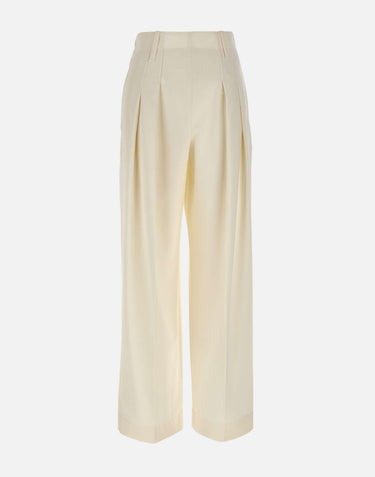 "High Waisted Cinched Trouser" 1325WTR006479A IVORY VICTORIA BECKHAM 