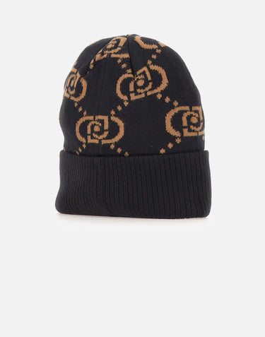 Berretto in monogram jacquard 2F5005M0300 09N37 LIU-JO 